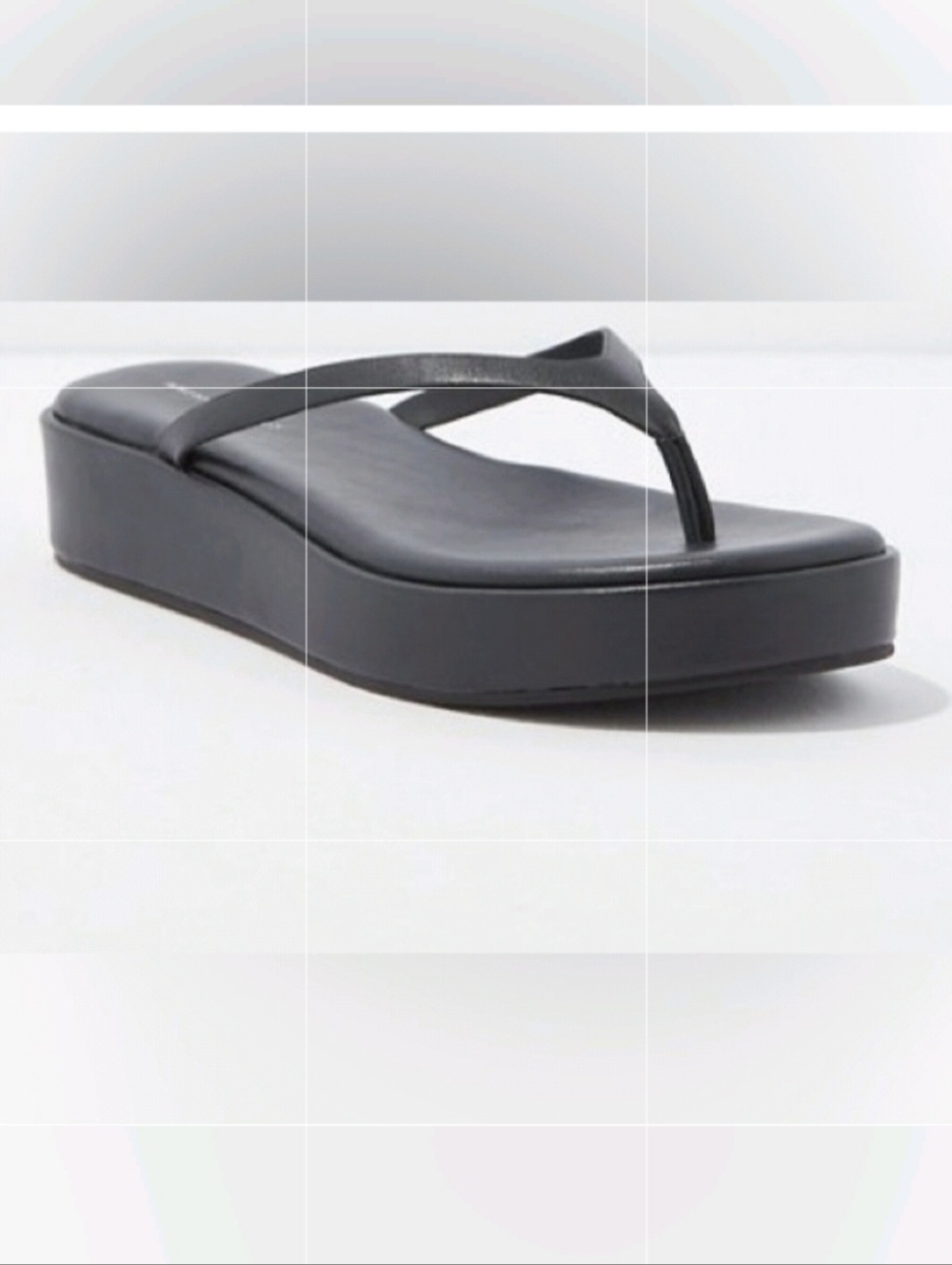 American Eagle Outfitters AEO Platform Flip Flop Sandals Sz 8 Black Y2K